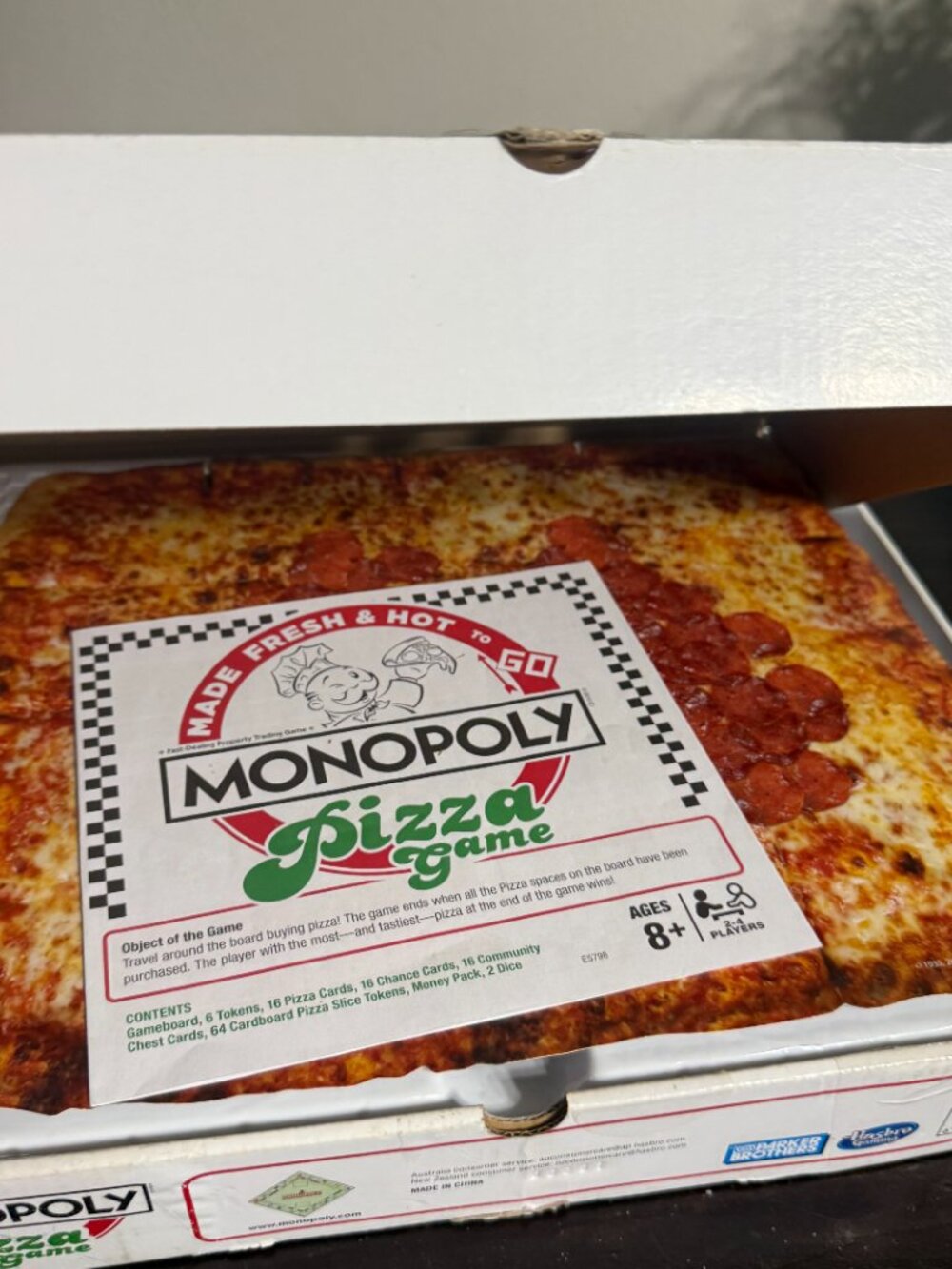 Monopoly Pizza Game Edition 100% Complete Board Game 2018 Hasbro Collector Fun